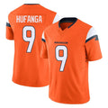 Tlead D.Broncos #9 Talanoa Hufanga Player Orange Vapor F.U.S.E. Limited Home Game Stitched Jerseys