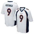 Tlead D.Broncos #9 Talanoa Hufanga Player White Game Stitched Jerseys