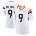 Tlead D.Broncos #9 Talanoa Hufanga Player White Home Game Stitched Jerseys