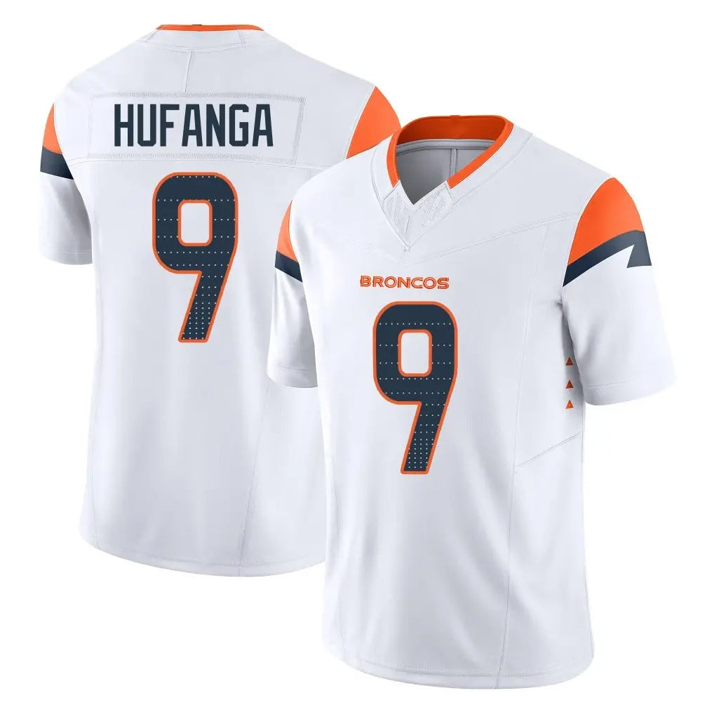 Tlead D.Broncos #9 Talanoa Hufanga Player White Limited Vapor F.U.S.E. Home Game Stitched Jerseys