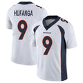 Tlead D.Broncos #9 Talanoa Hufanga Player White Vapor Untouchable Limited Home Game Stitched Jerseys