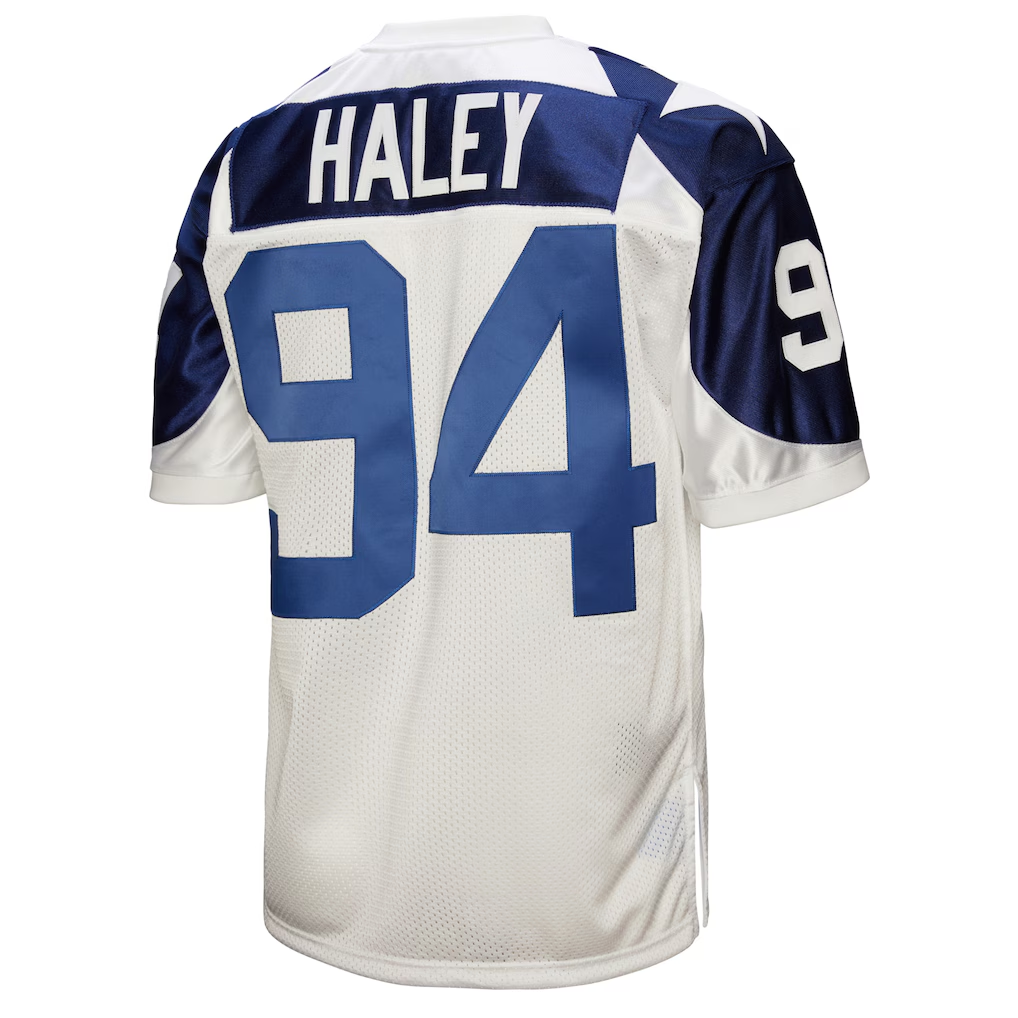 Tlead D.Cowboys 1994 #94 Charles Haley Mitchell & Ness White Authentic Throwback Retired Player Stitched Puhic Jersey