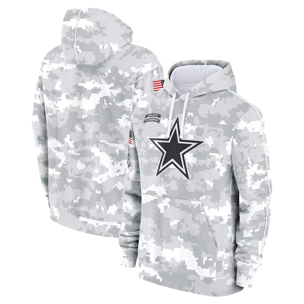 Tlead D.Cowboys Arctic Camo Salute to Service Hoodies Limited Game Blank Player Stitched Jerseys