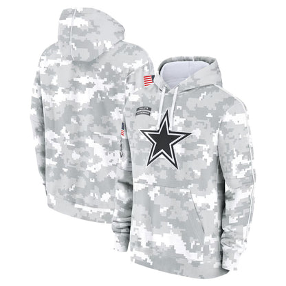 Tlead D.Cowboys Arctic Camo Salute to Service Hoodies Limited Game Blank Player Stitched Jerseys