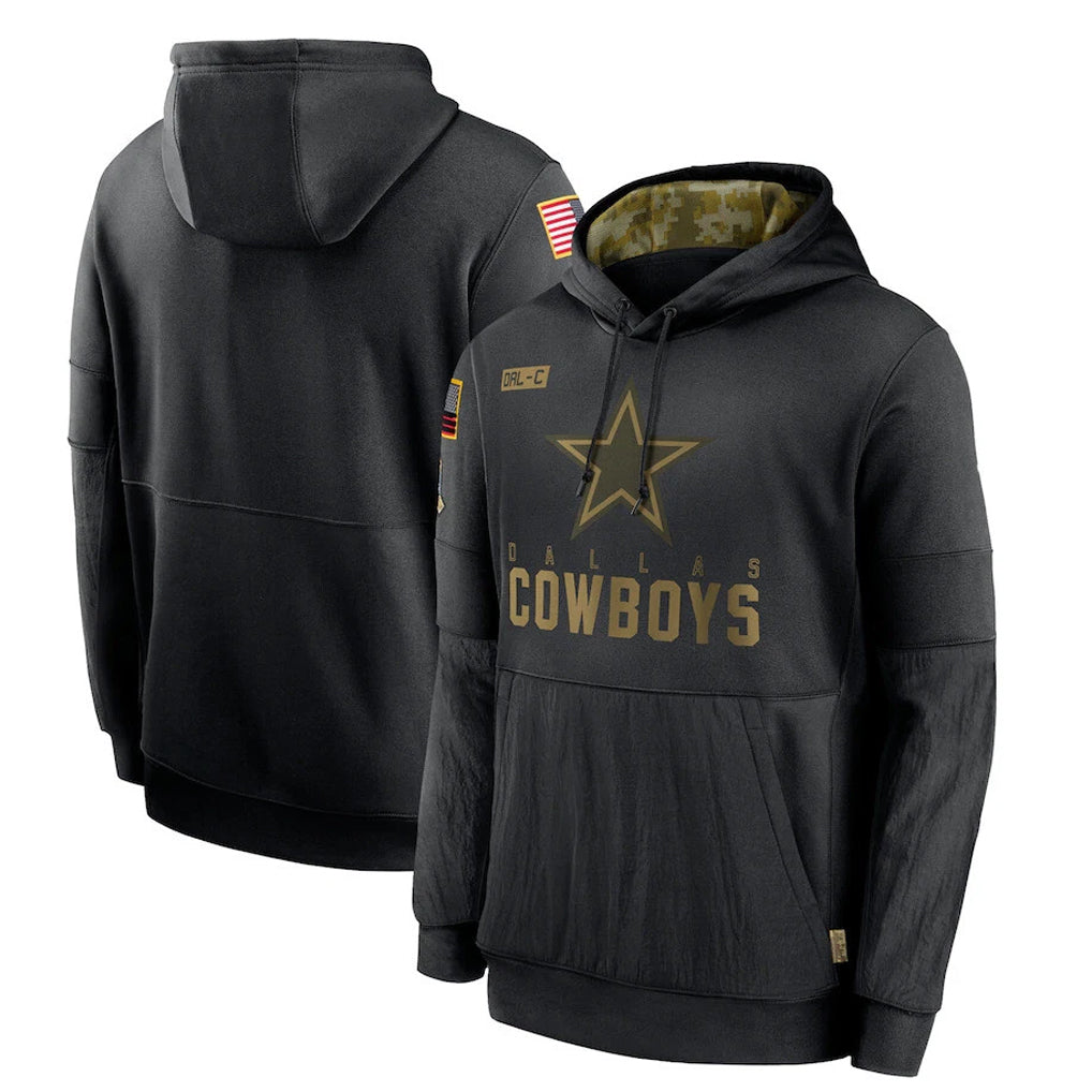 Tlead D.Cowboys Black Salute to Service Pullover Hoodies Limited Blank Player Stitched Jerseys