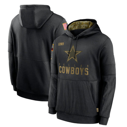 Tlead D.Cowboys Black Salute to Service Pullover Hoodies Limited Blank Player Stitched Jerseys