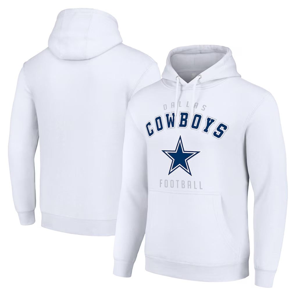 Tlead D.Cowboys White Pullover Hoodies Limited Blank Player Stitched Jerseys
