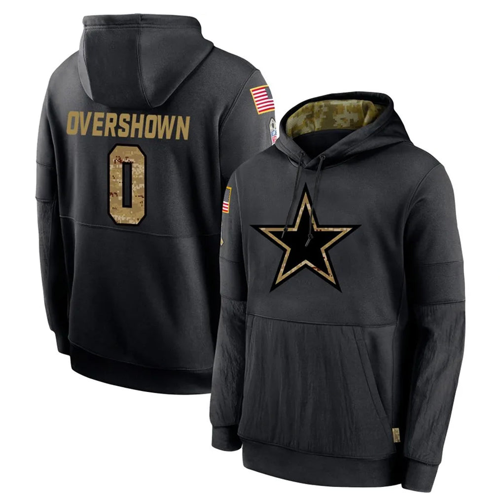 Tlead D.Cowboys #0 DeMarvion Overshown Player Black Salute to Service Pullover Hoodies Limited Stitched Jerseys