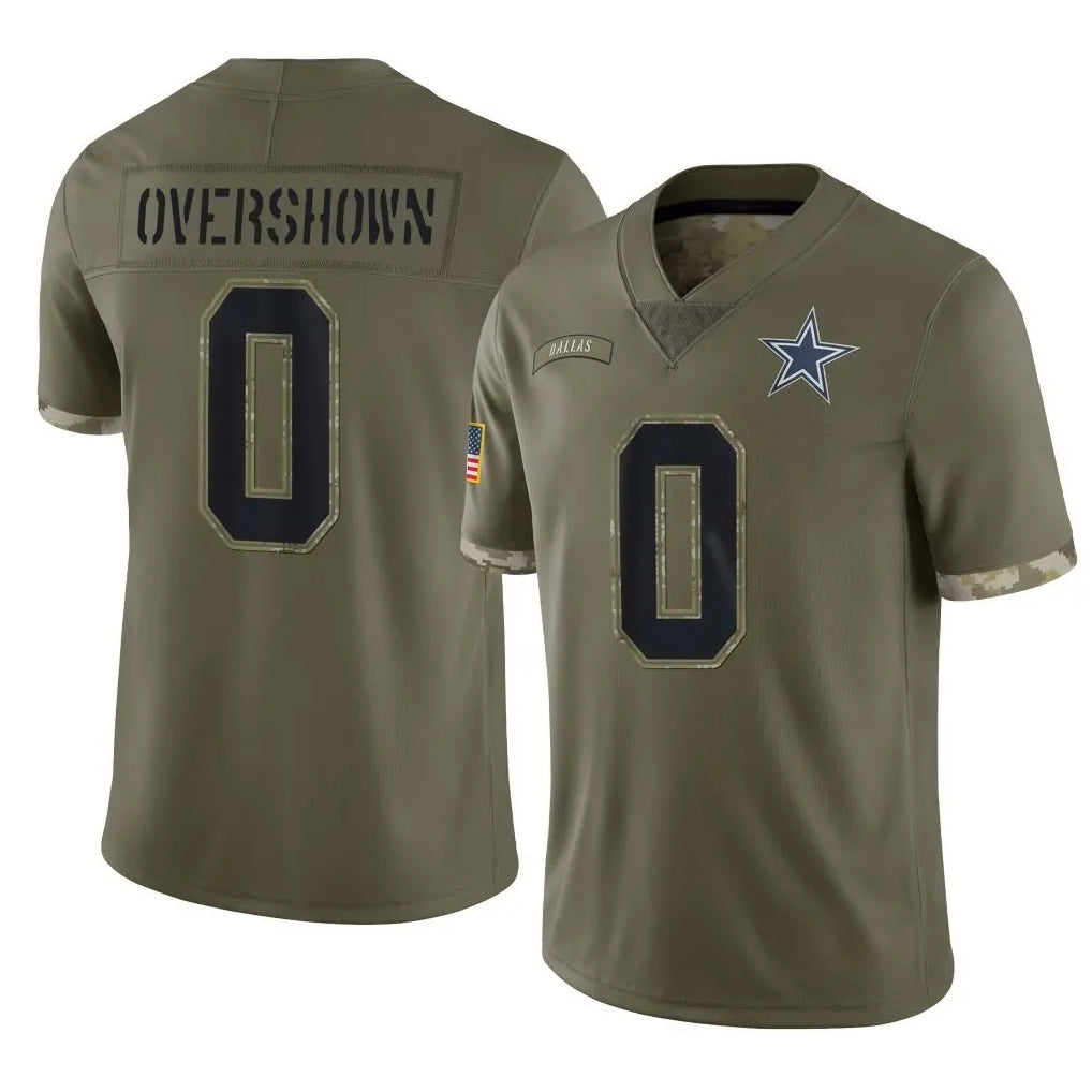 Tlead D.Cowboys #0 DeMarvion Overshown Player Olive Salute to Service Limited Game Stitched Jerseys