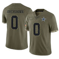 Tlead D.Cowboys #0 DeMarvion Overshown Player Olive Salute to Service Limited Game Stitched Jerseys