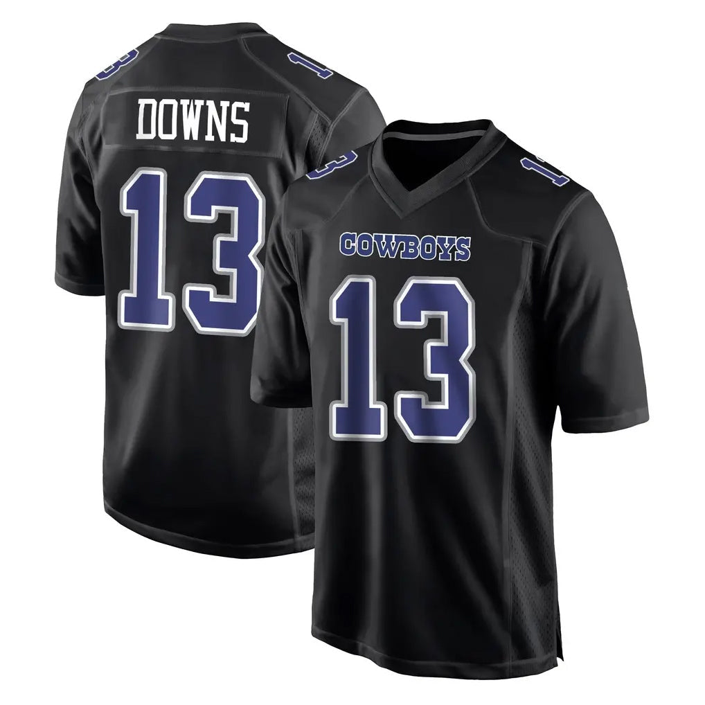 Tlead D.Cowboys #13 Caleb Downs Player Carbon Black Fashion Home Game Stitched Jerseys
