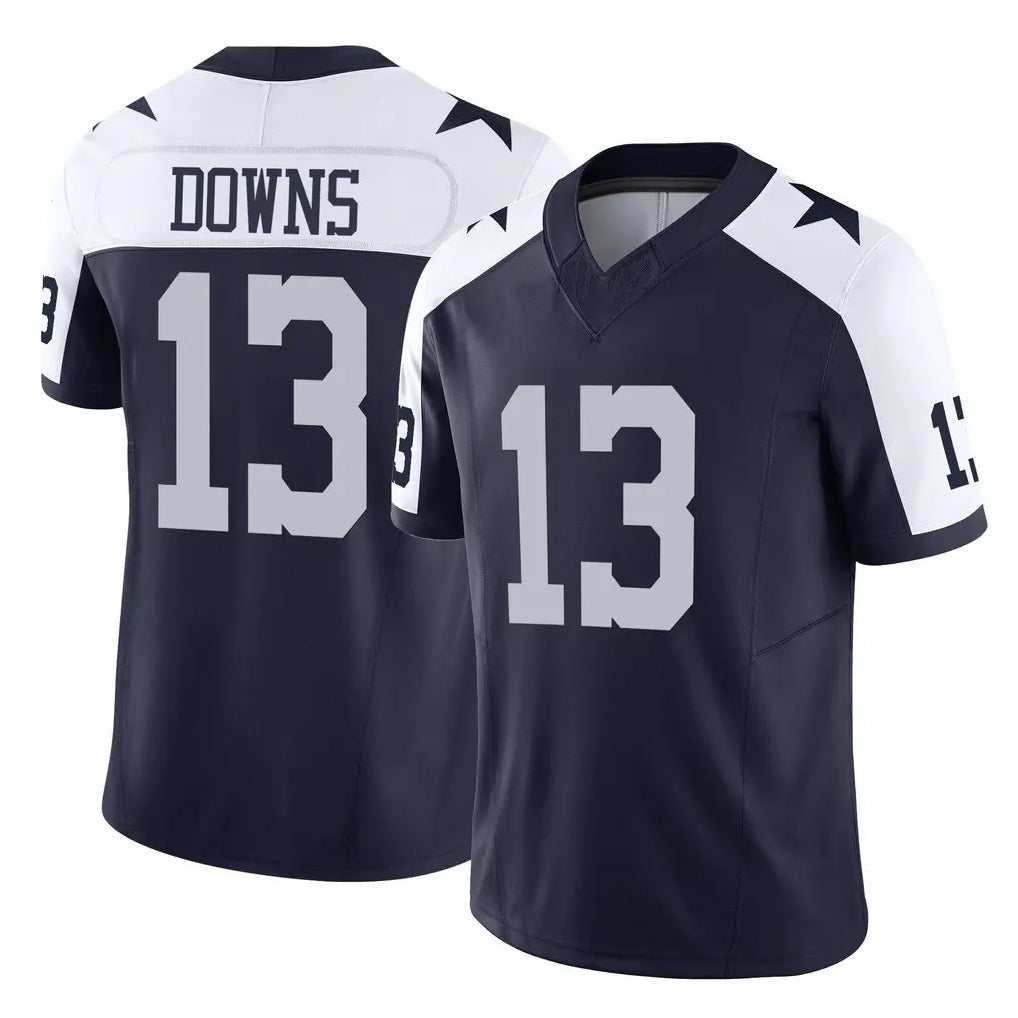 Tlead D.Cowboys #13 Caleb Downs Player Navy-White Limited Alternate Vapor F.U.S.E. Home Game Stitched Jerseys