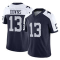 Tlead D.Cowboys #13 Caleb Downs Player Navy-White Limited Alternate Vapor F.U.S.E. Home Game Stitched Jerseys