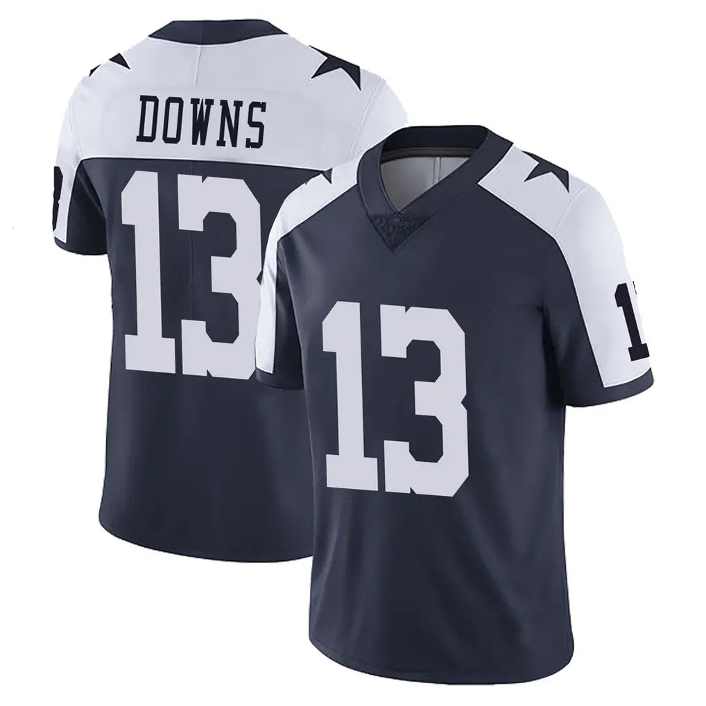 Tlead D.Cowboys #13 Caleb Downs Player Navy-White Limited Alternate Vapor Untouchable Home Game Stitched Jerseys