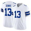 Tlead D.Cowboys #13 Caleb Downs Player White Limited Vapor F.U.S.E. Home Game Stitched Jerseys