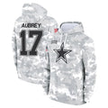 Tlead D.Cowboys #17 Brandon Aubrey Player Arctic Camo Salute to Service Hoodies Limited Game Stitched Jerseys