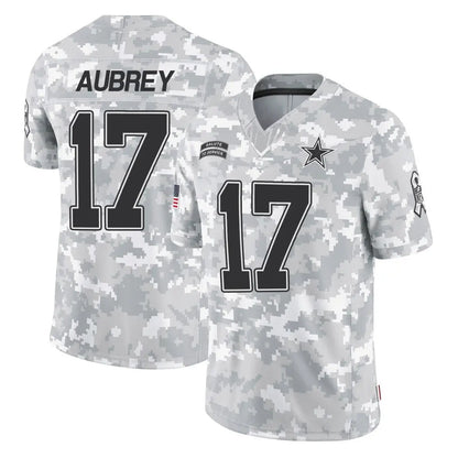 Tlead D.Cowboys #17 Brandon Aubrey Player Arctic Camo Salute to Service Limited Home Game Stitched Jerseys