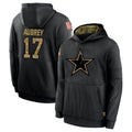 Tlead D.Cowboys #17 Brandon Aubrey Player Black Salute to Service Pullover Hoodies Limited Stitched Jerseys