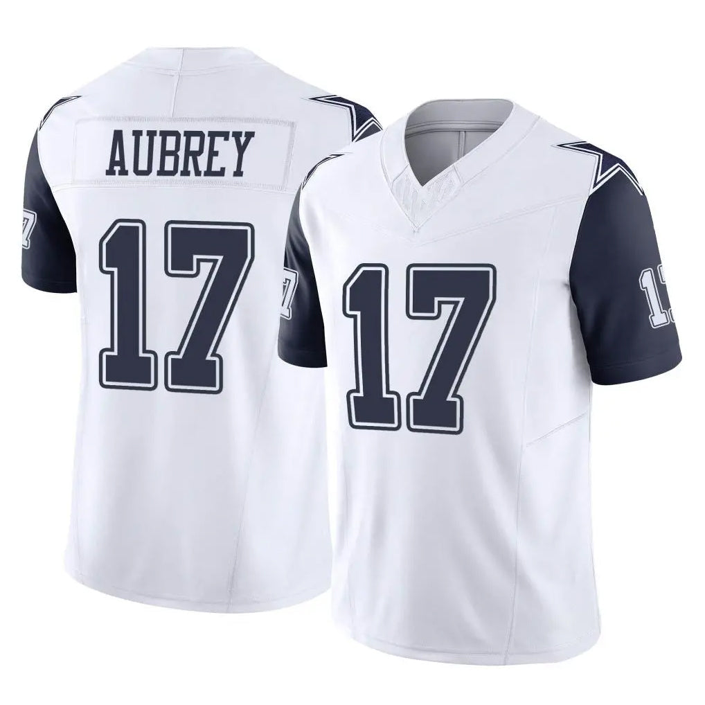 Tlead D.Cowboys #17 Brandon Aubrey Player White-Navy Limited Vapor F.U.S.E. Home Game Stitched Jerseys