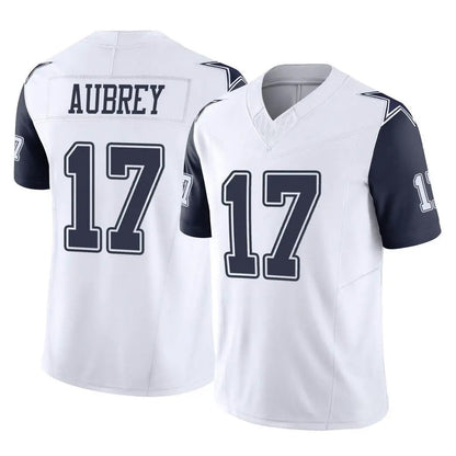 Tlead D.Cowboys #17 Brandon Aubrey Player White-Navy Limited Vapor F.U.S.E. Home Game Stitched Jerseys