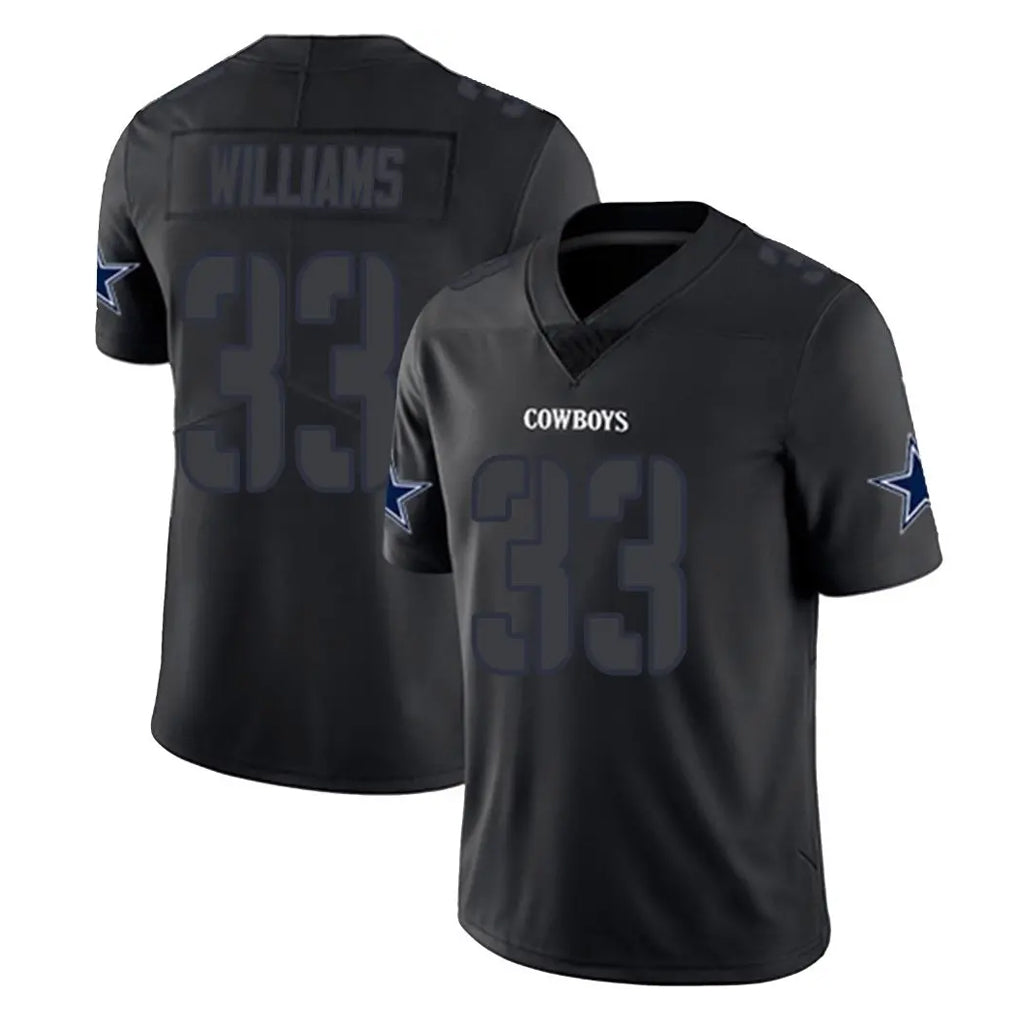 Tlead D.Cowboys #33 Javonte Williams Player Black Impact Limited Home Game Stitched Jerseys