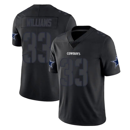 Tlead D.Cowboys #33 Javonte Williams Player Black Impact Limited Home Game Stitched Jerseys