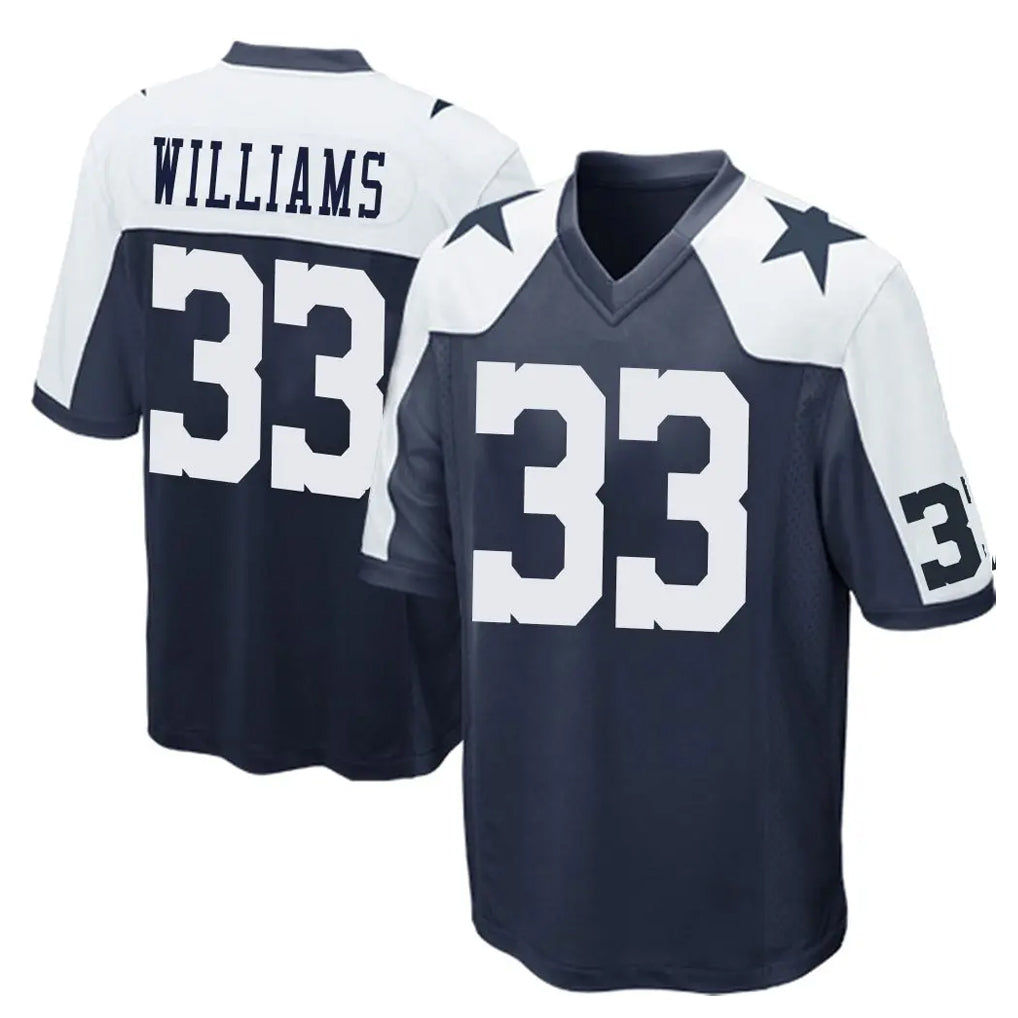 Tlead D.Cowboys #33 Javonte Williams Player Navy-White Alternate Home Game Stitched Jerseys