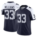 Tlead D.Cowboys #33 Javonte Williams Player Navy-White Limited Alternate Vapor F.U.S.E. Home Game Stitched Jerseys