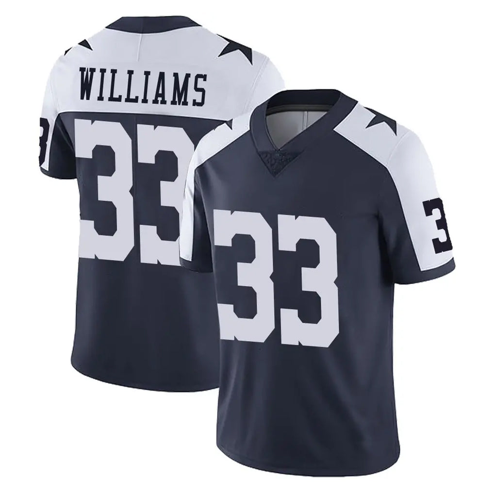 Tlead D.Cowboys #33 Javonte Williams Player Navy-White Limited Alternate Vapor Untouchable Home Game Stitched Jerseys