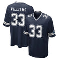 Tlead D.Cowboys #33 Javonte Williams Player Navy Home Game Stitched Jerseys