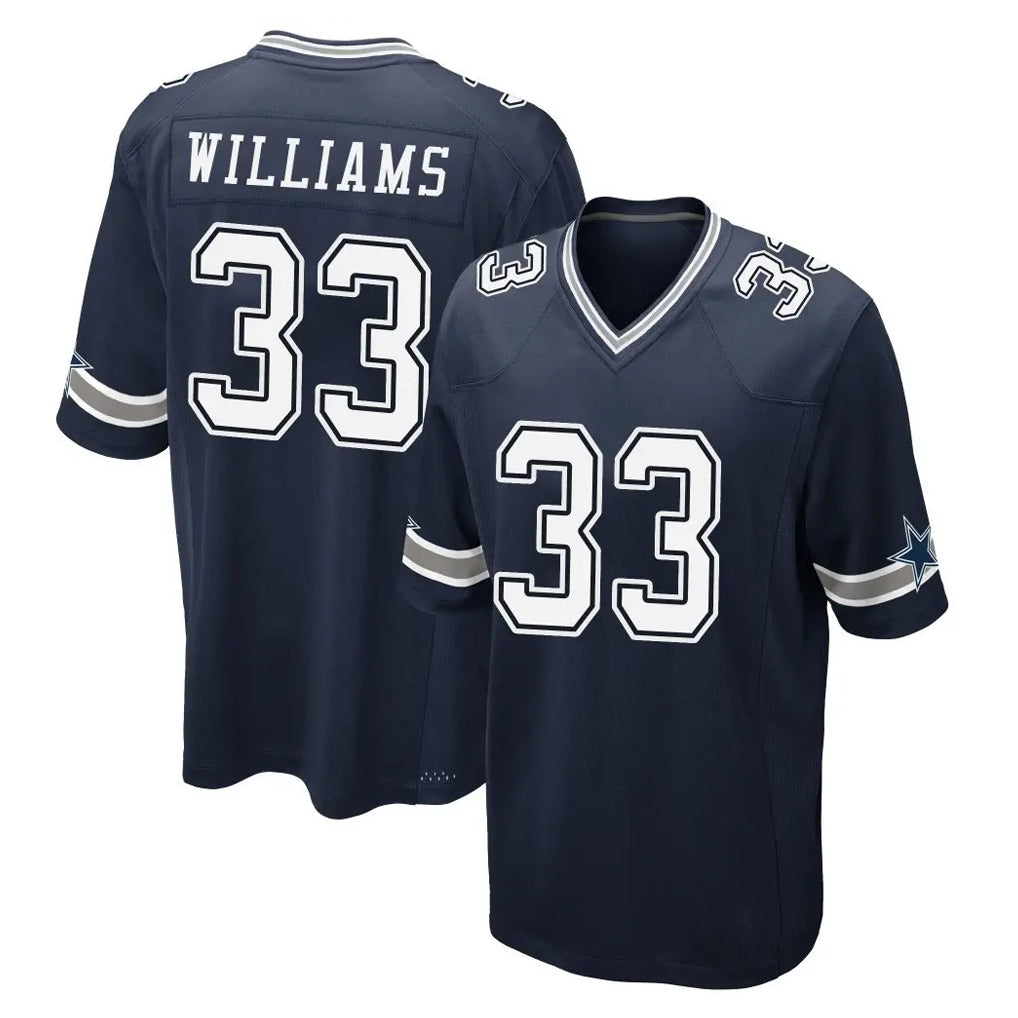 Tlead D.Cowboys #33 Javonte Williams Player Navy Home Game Stitched Jerseys