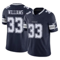 Tlead D.Cowboys #33 Javonte Williams Player Navy Limited Vapor F.U.S.E. Home Game Stitched Jerseys