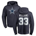 Tlead D.Cowboys #33 Javonte Williams Player Navy Pullover Hoodies Limited Stitched Jerseys