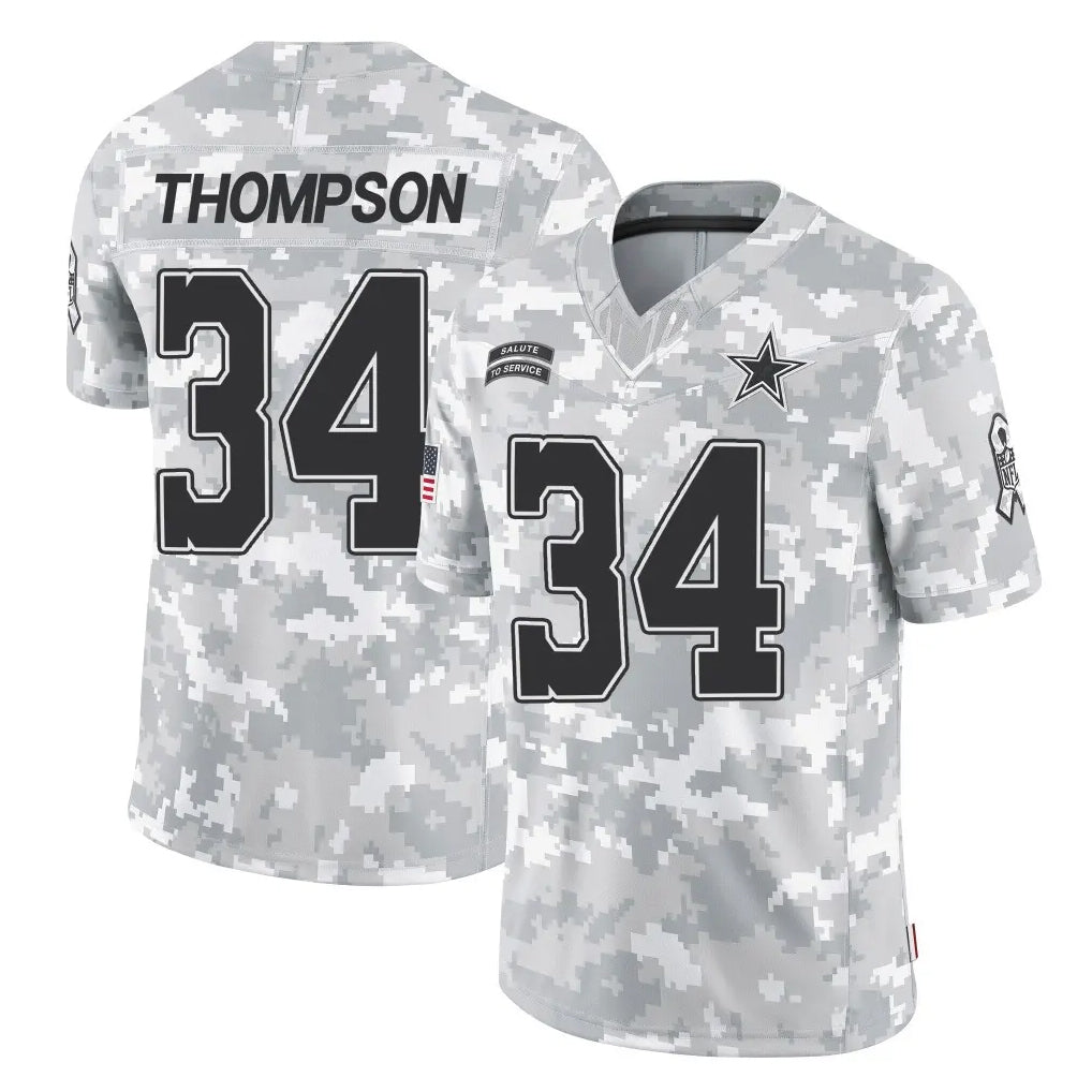 Tlead D.Cowboys #34 Jalen Thompson Player Arctic Camo Salute to Service Limited Home Game Stitched Jerseys