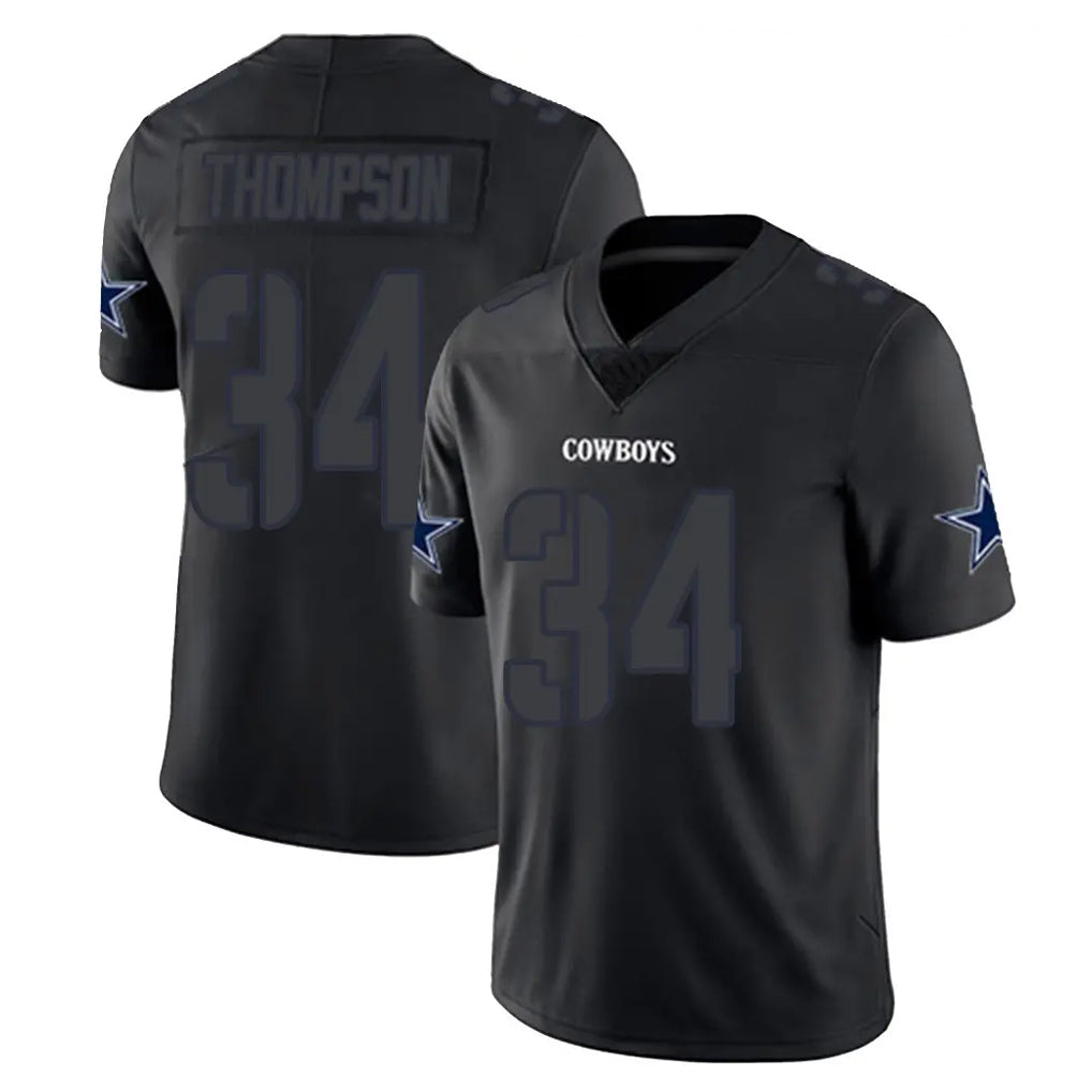 Tlead D.Cowboys #34 Jalen Thompson Player Black Impact Limited Home Game Stitched Jerseys