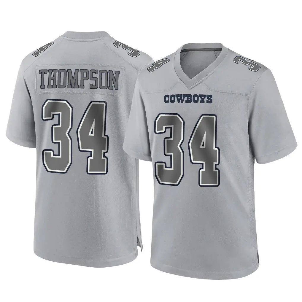 Tlead D.Cowboys #34 Jalen Thompson Player Gray Atmosphere Fashion Home Game Stitched Jerseys