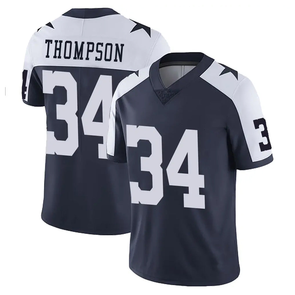 Tlead D.Cowboys #34 Jalen Thompson Player Navy-White Limited Alternate Vapor Untouchable Home Game Stitched Jerseys
