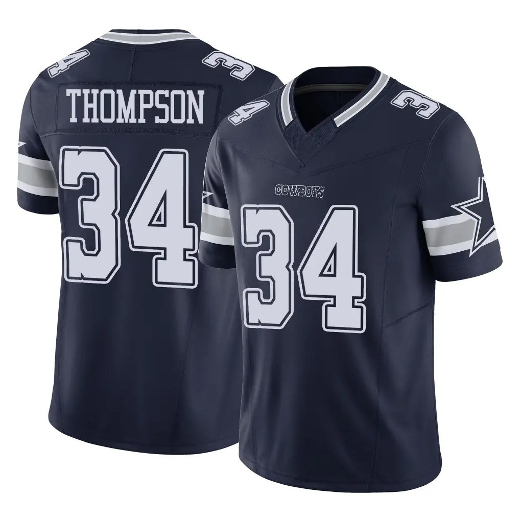 Tlead D.Cowboys #34 Jalen Thompson Player Navy Limited Vapor F.U.S.E. Home Game Stitched Jerseys