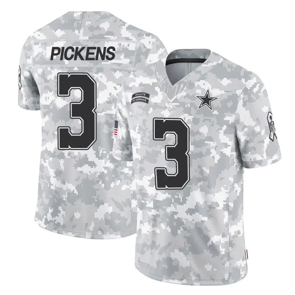 Tlead D.Cowboys #3 George Pickens Player Arctic Camo Salute to Service Limited Home Game Stitched Jerseys