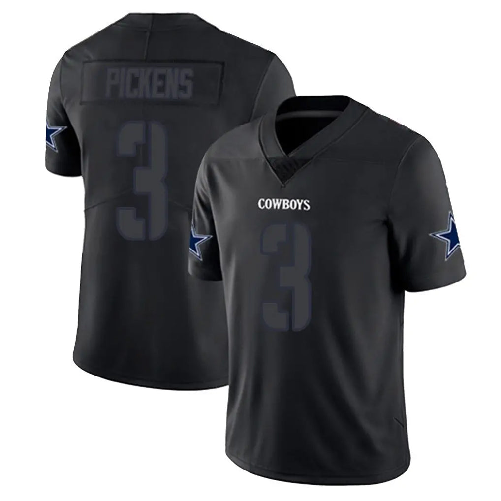 Tlead D.Cowboys #3 George Pickens Player Black Impact Limited Home Game Stitched Jerseys