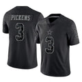 Tlead D.Cowboys #3 George Pickens Player Black Limited Reflective Home Game Stitched Jerseys