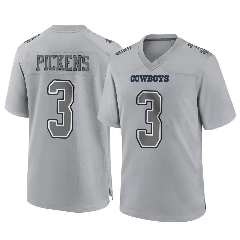 Tlead D.Cowboys #3 George Pickens Player Gray Atmosphere Fashion Home Game Stitched Jerseys