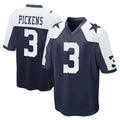 Tlead D.Cowboys #3 George Pickens Player Navy-White Alternate Home Game Stitched Jerseys