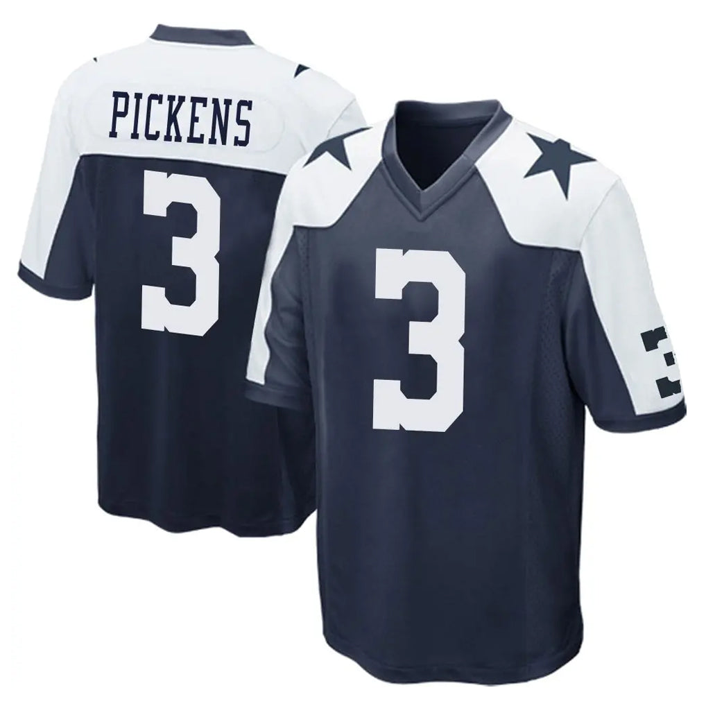 Tlead D.Cowboys #3 George Pickens Player Navy-White Alternate Home Game Stitched Jerseys