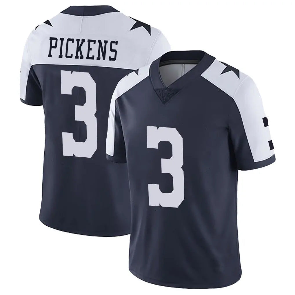 Tlead D.Cowboys #3 George Pickens Player Navy-White Limited Alternate Vapor Untouchable Home Game Stitched Jerseys