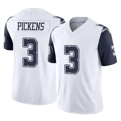 Tlead D.Cowboys #3 George Pickens Player White-Navy Limited Vapor F.U.S.E. Home Game Stitched Jerseys