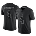 Tlead D.Cowboys #4 Dak Prescott Player Black Limited Reflective Home Game Stitched Jerseys