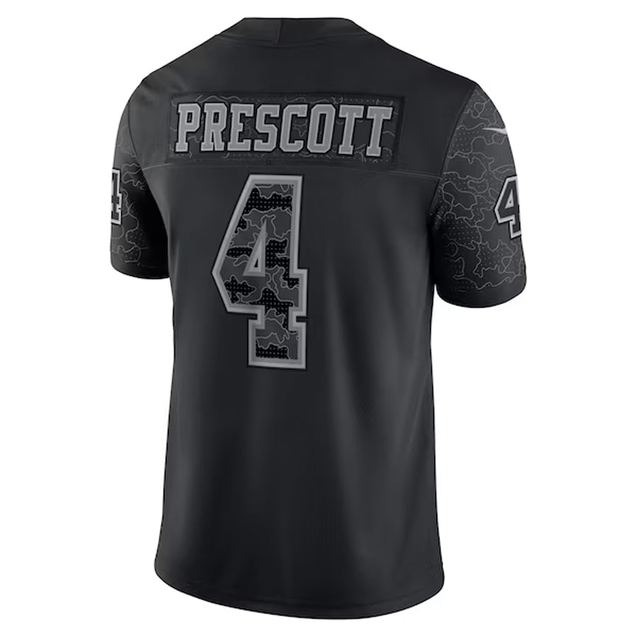 Tlead D.Cowboys #4 Dak Prescott Player Black RFLCTV Limited Stitched Jerseys