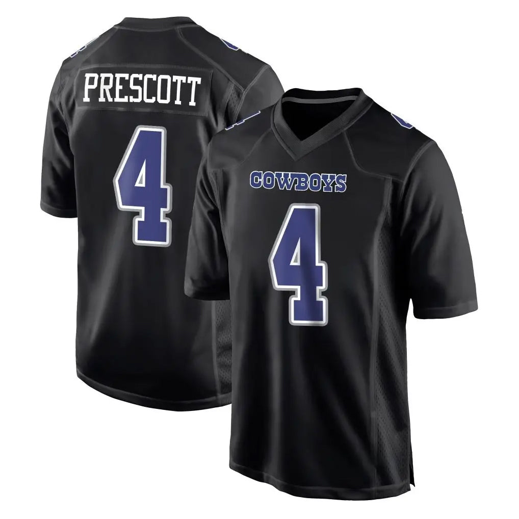 Tlead D.Cowboys #4 Dak Prescott Player Carbon Black Fashion Home Game Stitched Jerseys
