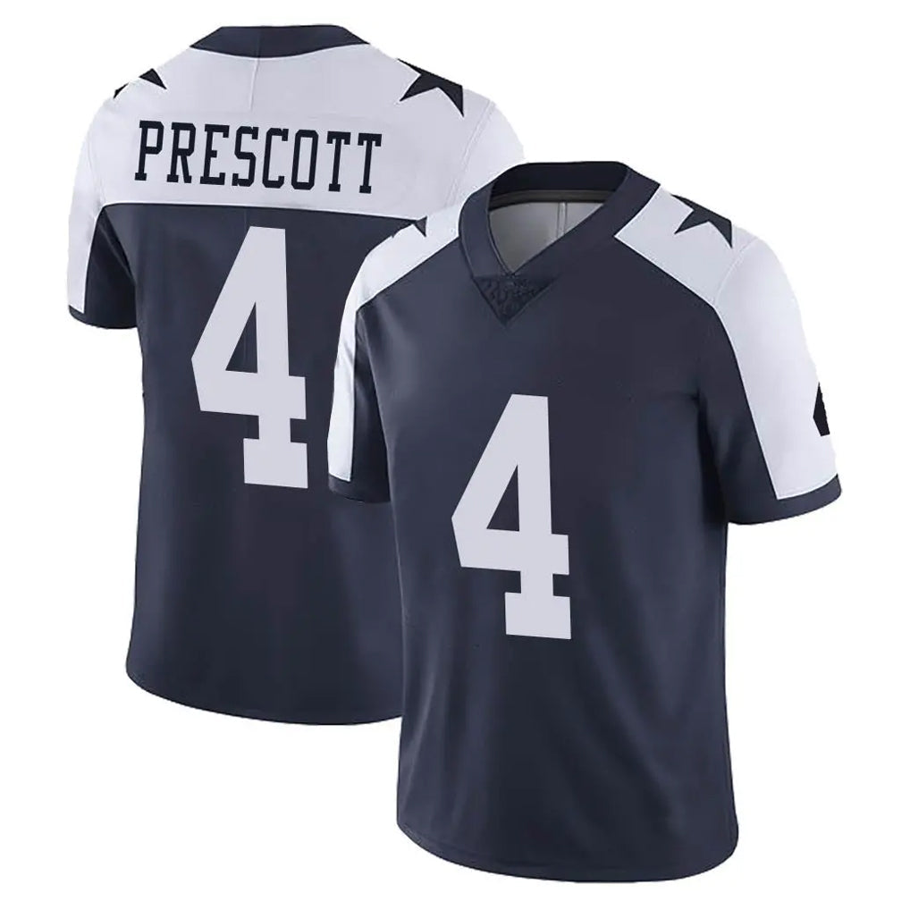 Tlead D.Cowboys #4 Dak Prescott Player Navy-White Limited Alternate Vapor Untouchable Home Game Stitched Jerseys